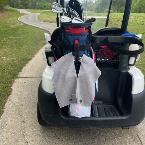 Split Grey on bag while on cart